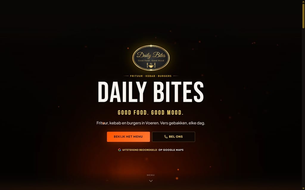 Startseite der Website von Daily Bites in Voeren (Screenshot, 25.09.2026)