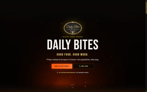 Startseite der Website von Daily Bites in Voeren (Screenshot, 25.09.2026)