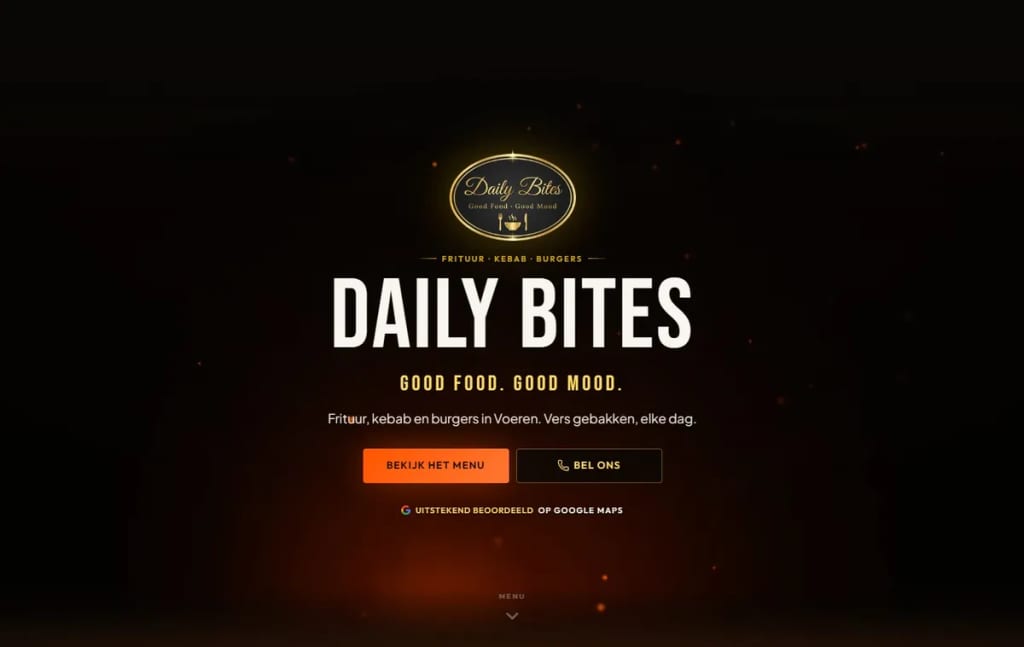 Startseite der Website von Daily Bites in Voeren (Screenshot, 25.09.2026)